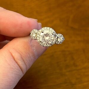 Sterling Silver Moissanite Engagement Ring